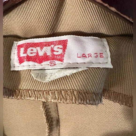 LEVI’s Men’s L 60’s Vintage Khaki Belted Safari Twill Field Utility Jacket CLEAN - Picture 4 of 16